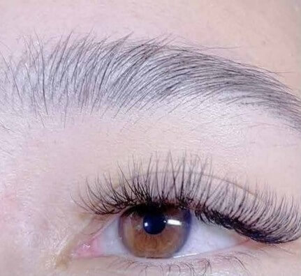 Eyelash extension close-up